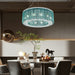 Luxury Italian Style Blue Crystal Ceiling Chandelier Ring Pendant Medium Lighting Fixture For Bedroom Wedding Restaurant Dining room Bistro
