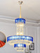 Luxury Restaurant/ Hotel Chandelier Foyer Duplex High Ceiling Light Fixture For Staircase And Living Room In Gray/ Amber/ Blue Trimmed