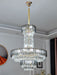 Luxury Restaurant/ Hotel Chandelier Foyer Duplex High Ceiling Light Fixture For Staircase And Living Room In Gray/ Amber/ Blue Trimmed