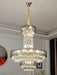 Luxury Restaurant/ Hotel Chandelier Foyer Duplex High Ceiling Light Fixture For Staircase And Living Room In Gray/ Amber/ Blue Trimmed