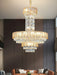 Luxury Restaurant/ Hotel Chandelier Foyer Duplex High Ceiling Light Fixture For Staircase And Living Room In Gray/ Amber/ Blue Trimmed