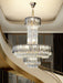 Luxury Restaurant/ Hotel Chandelier Foyer Duplex High Ceiling Light Fixture For Staircase And Living Room In Gray/ Amber/ Blue Trimmed