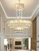 Luxury Restaurant/ Hotel Chandelier Foyer Duplex High Ceiling Light Fixture For Staircase And Living Room In Gray/ Amber/ Blue Trimmed