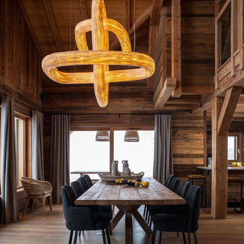 TRIPLE ORBIT WOOD FOYER CHANDELIER,chandelier,chandeliers,rings ,circle,round,rectangle,chain,adjustable,creative,art,wood,wooden,extra large,large,huge,big,