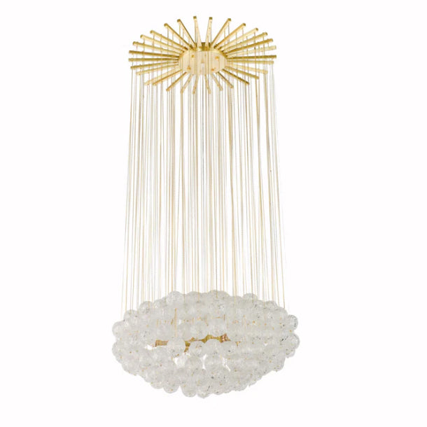 Modern Luxury Round Brass Branch Crystal Pendant Chandelier for Living Room/Foyer/Enntrys