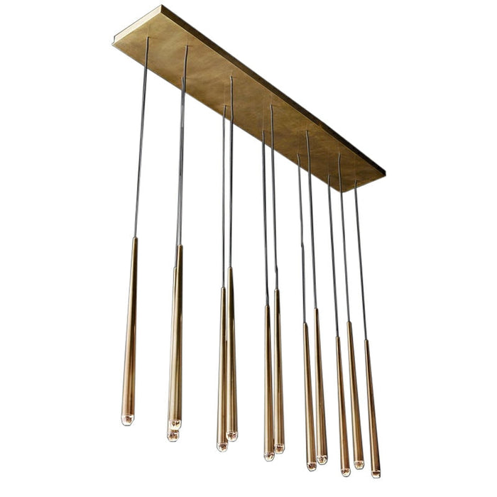 Minimalist Cool Metal Style Ceiling Light Fixture Foyer Pendant Chandelier In Gold Brass Finish Bar Dining Table Staircase