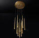 Minimalist Cool Metal Style Ceiling Light Fixture Foyer Pendant Chandelier In Gold Brass Finish Bar Dining Table Staircase