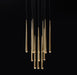 Minimalist Cool Metal Style Ceiling Light Fixture Foyer Pendant Chandelier In Gold Brass Finish Bar Dining Table Staircase