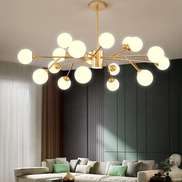 Modern Globe Glass Chandelier Ceiling Light Fixtures With 18/12 Lights