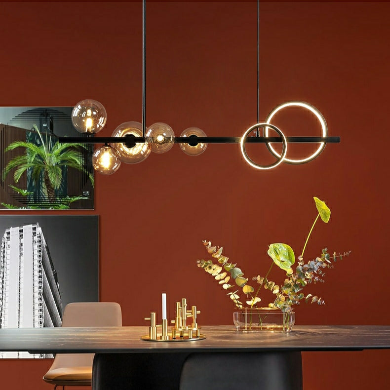 Modern Kitchen Island Glass Globe Ceiling Lighting Fixture D37.4"