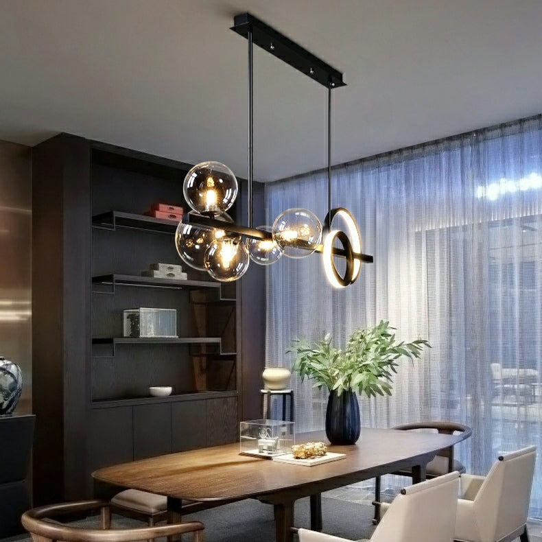 Modern Kitchen Island Glass Globe Ceiling Lighting Fixture D37.4"