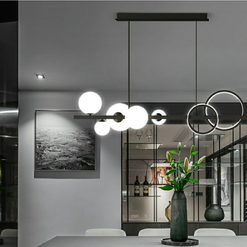 Modern Kitchen Island Glass Globe Ceiling Lighting Fixture D37.4"