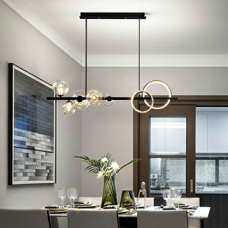 Modern Kitchen Island Glass Globe Ceiling Lighting Fixture D37.4"