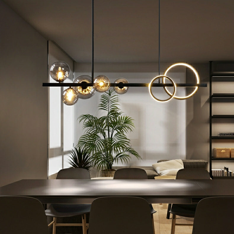 Modern Kitchen Island Glass Globe Ceiling Lighting Fixture D37.4"