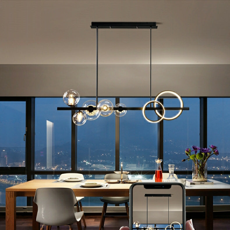 Modern Kitchen Island Glass Globe Ceiling Lighting Fixture D37.4"