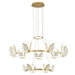 Modern Living Room LED Chandelier Two Rings Butterfly Entryway Ceiling Pendant Lighting Fixture In Gold/ Black Finish