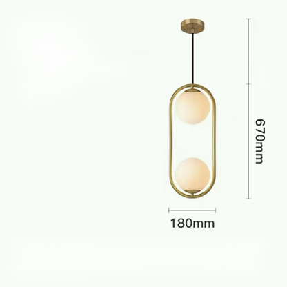Modern Pure Copper Dining Room Ceiling Light Simple Stylish Ball Bedroom Pendant Lamp