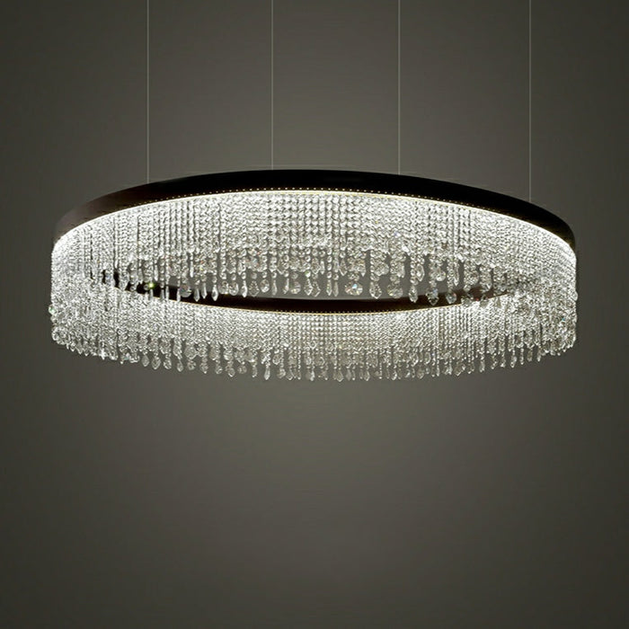 Oversized Customization 3 Layers D39.8"+D31.9"+D24" Multi-piece Tiered Crystal Living Room Hot Sale Trendy Chandelier Three Layers Round Ceiling Pendant Light Fixture For Foyer Hall/ Staircase
