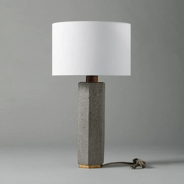 Concrete Column Table Lamp,table lamp,lamp,light,lamps,fabric,concrete,white,creative,classical,round,living room,coffee bar,bedside,bebroom