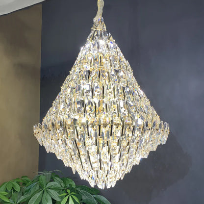 Sol Odeon Empire Crystal Foyer Chandelier,chandelier,chandeliers,empire,gold,luxury,crystal,brass,metal,oversized,large,extra large,huge,big,ceiling,stairs,foyers,entrys,living room,hallway