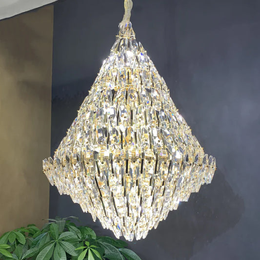 Sol Odeon Empire Crystal Foyer Chandelier,chandelier,chandeliers,empire,gold,luxury,crystal,brass,metal,oversized,large,extra large,huge,big,ceiling,stairs,foyers,entrys,living room,hallway