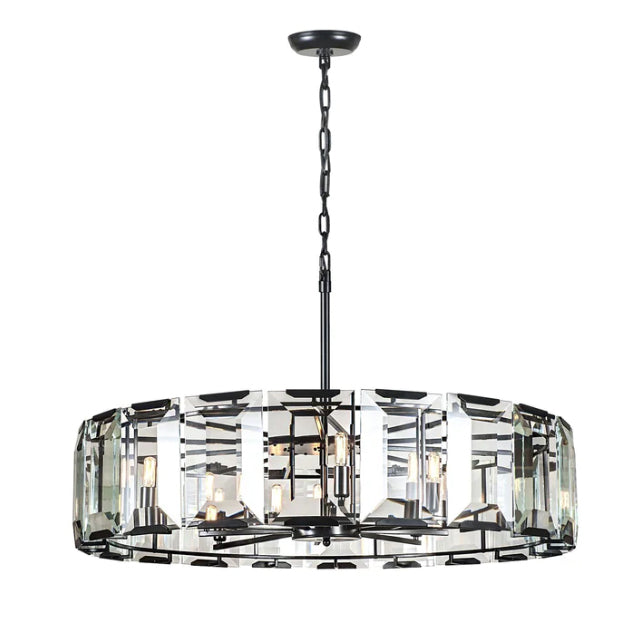 Nordic Minimalist Branch Candle Light Crystal Round Chandelier for Living/Dining Room