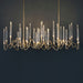 PezzoContemporaryMid-CenturyCrystalCandleChandelierTraditionalLongDiningRoomTableCeilingLightFixtureGoldPolishedL31.5"*W13.8"*H16.9"/ 22 Lights