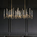 PezzoContemporaryMid-CenturyCrystalCandleChandelierTraditionalLongDiningRoomTableCeilingLightFixtureL39.4"*W13.8"*H16.9"/ 26 Lights