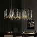 PezzoContemporaryMid-CenturyCrystalCandleChandelierTraditionalLongDiningRoomTableCeilingL59.1"*W13.8"*H16.9"/ 37 Lights
