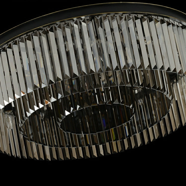 Popular Black Finish/ Smoky Gray Round Crystal Chandelier Living Room Ceiling/ Pendant Light Fixture
