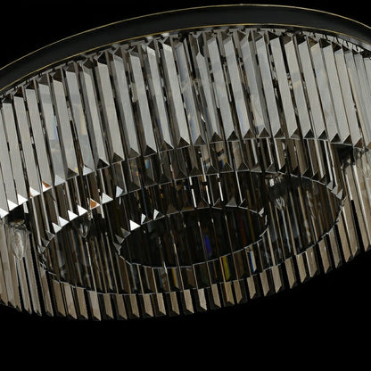 Popular Black Finish/ Smoky Gray Round Crystal Chandelier Living Room Ceiling/ Pendant Light Fixture