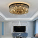 PopularBlackFinish_SmokyGrayRoundCrystalChandelierLivingRoomCeiling_PendantD31.5"*H9.8"
