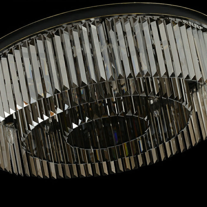 Popular Black Finish/ Smoky Gray Round Crystal Chandelier Living Room Ceiling/ Pendant Light Fixture