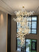 Porcelainous Leaves Twig Chandelier Tree Branch Shaped Pendant Light For High Ceiling Living Room Hotel Hall