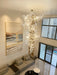 Porcelainous Leaves Twig Chandelier Tree Branch Shaped Pendant Light For High Ceiling Living Room Hotel Hall