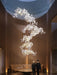 Porcelainous Leaves Twig Chandelier Tree Branch Shaped Pendant Light For High Ceiling Living Room Hotel Hall
