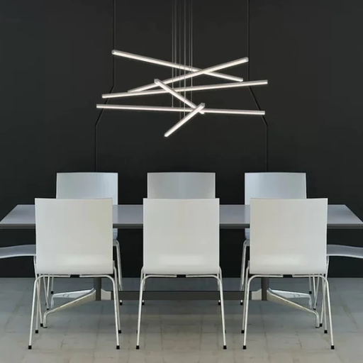 Cali Linear Cluster LED Pendant Light,pendant,minimalist,linear,rectangle,gold,chrome,dining table,dining bar,bar,dining room,long table,kitchen island