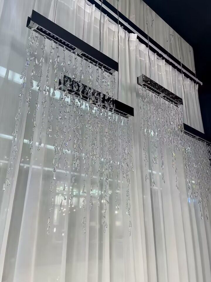 Modern Creative Waterfall Tassel Crystal Chandelier for Dining Room/Kitchen Island
