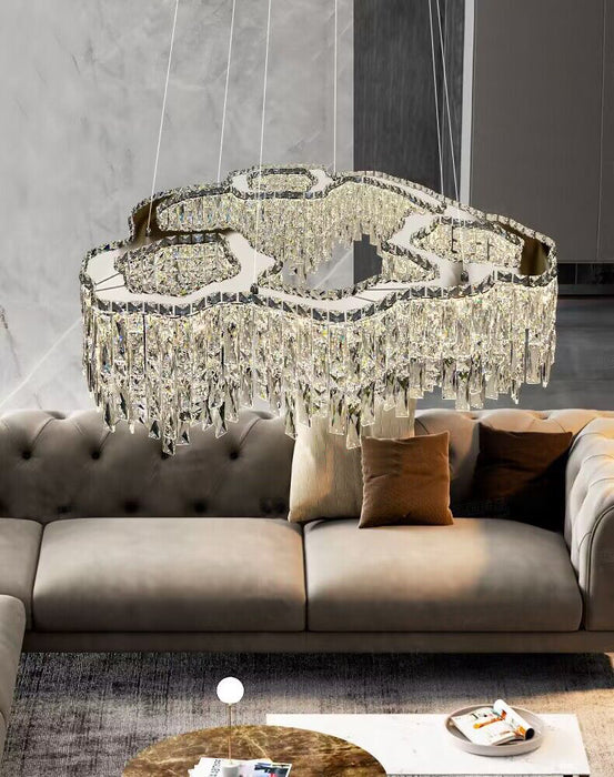 Light Luxury Modern Creative Crystal Chandelier Suit for Living/Dining Room/ Bedroom