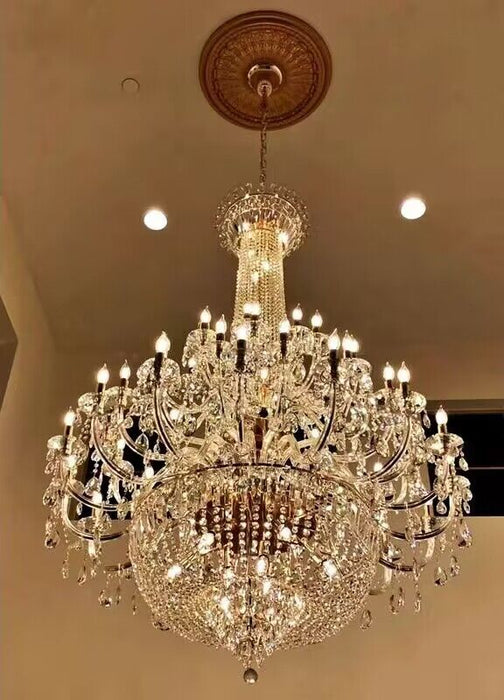 Extra Large Luxury Gold Traditional Empire Candle Chandelier Crystal Pendant for Stairs/Foyers