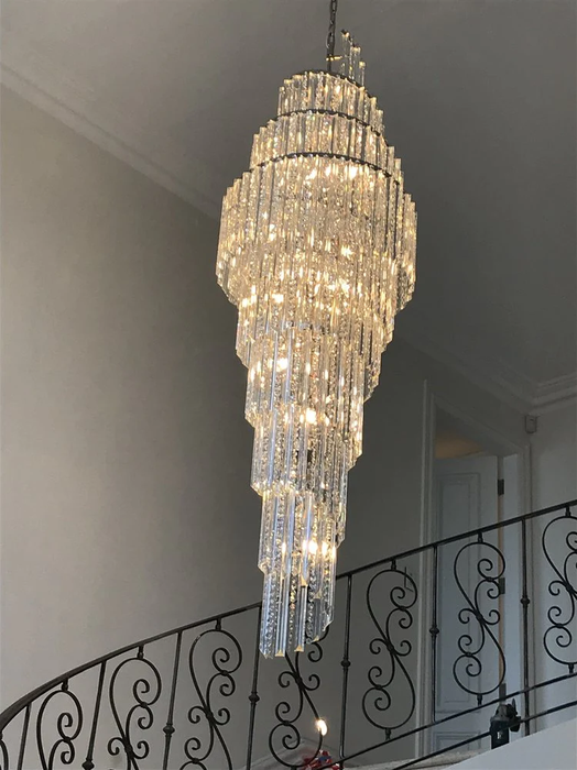 Modern Luxury Cascade Spiral Crystal Chandelier for foyer,lobby and hallway