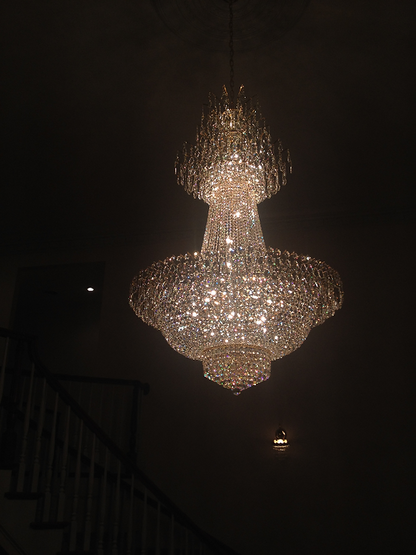 French Romantic Extra Large Empire Crystal Pendant Flower Chandelier for Living Room/Foyer/Stairs