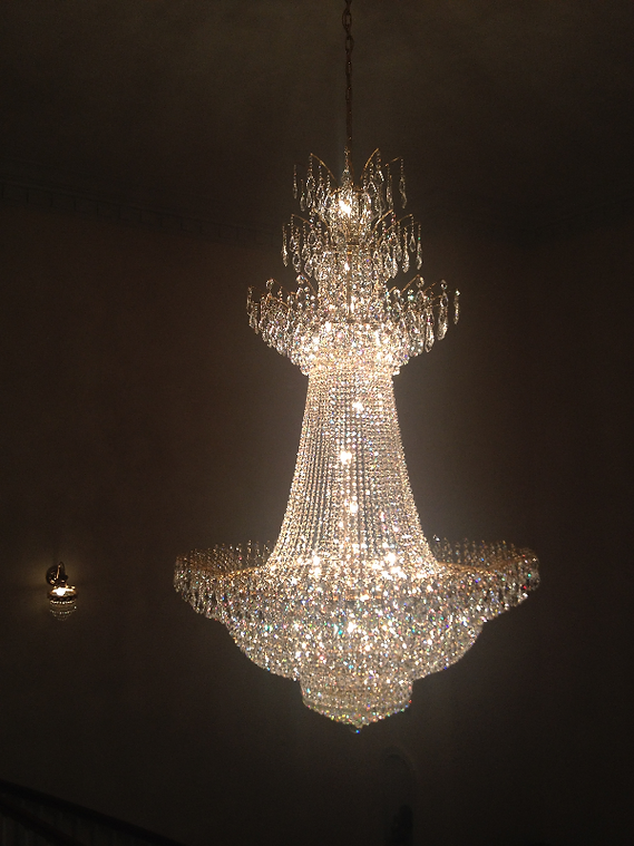 French Romantic Extra Large Empire Crystal Pendant Flower Chandelier for Living Room/Foyer/Stairs