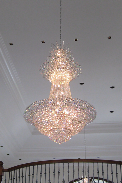French Romantic Extra Large Empire Crystal Pendant Flower Chandelier for Living Room/Foyer/Stairs