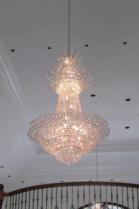 French Romantic Extra Large Empire Crystal Pendant Flower Chandelier for Living Room/Foyer/Stairs