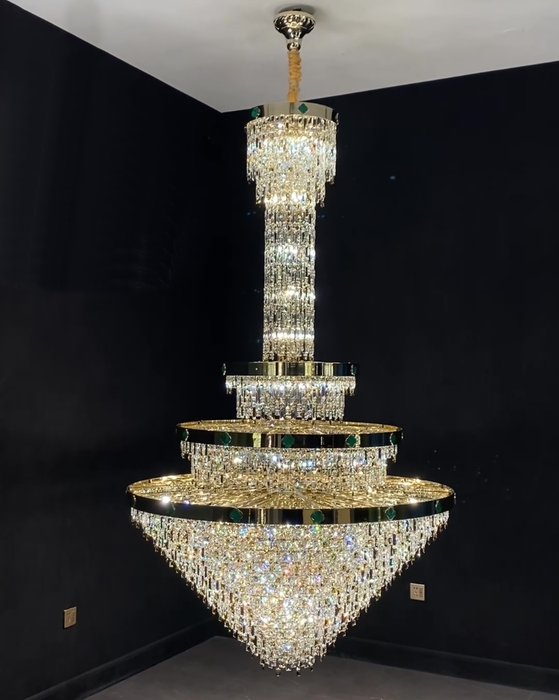 Extra Large Empire Multi-Tier Crystal Pendant Chandelier for Big Hallway/Foyer/Stairs/Entrys