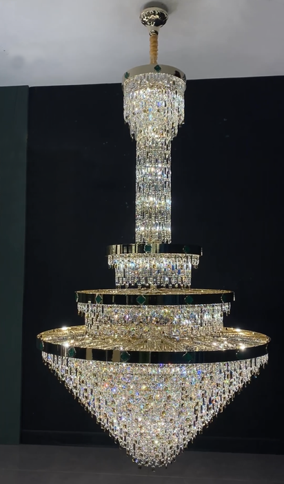 Extra Large Empire Multi-Tier Crystal Pendant Chandelier for Big Hallway/Foyer/Stairs/Entrys