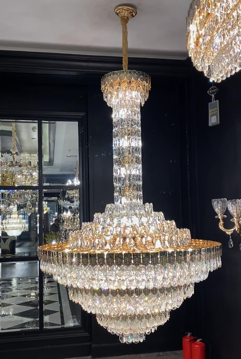 Extra Large Modern Luxury Tiers Empire Crystal Pendant Chandelier for Duplex Hall/Foyer/Living Room/Stairs