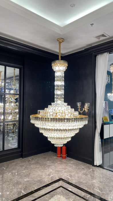 Extra Large Modern Luxury Tiers Empire Crystal Pendant Chandelier for Duplex Hall/Foyer/Living Room/Stairs