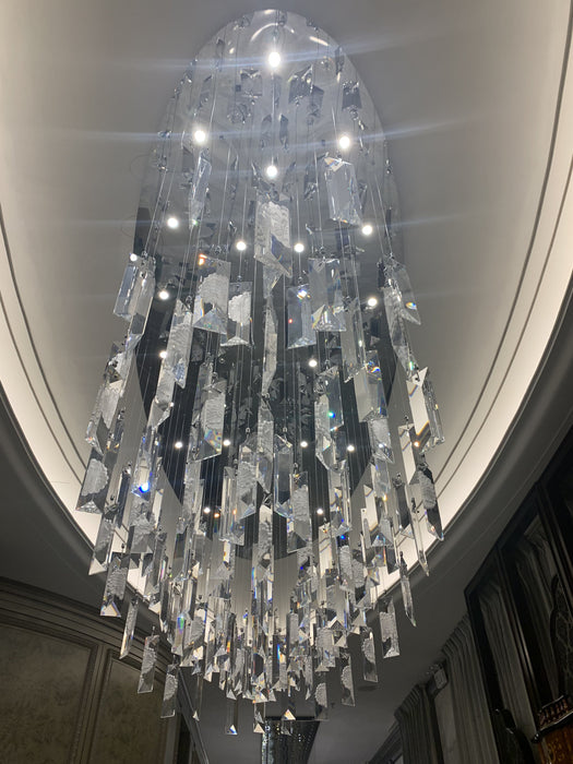 L59.0" chandelier,chandeliers,pendant,crystal,metal,flush mount,ceiling,extra large,large,oversized,huge,big,ice,snow,modern,stunning,hotel lobby,foyer,entrys,living room,dining room